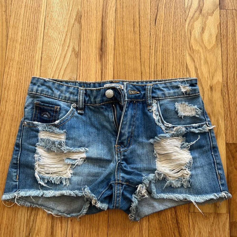 C&C Hunter Distressed Denim Shorts LIKE NEW